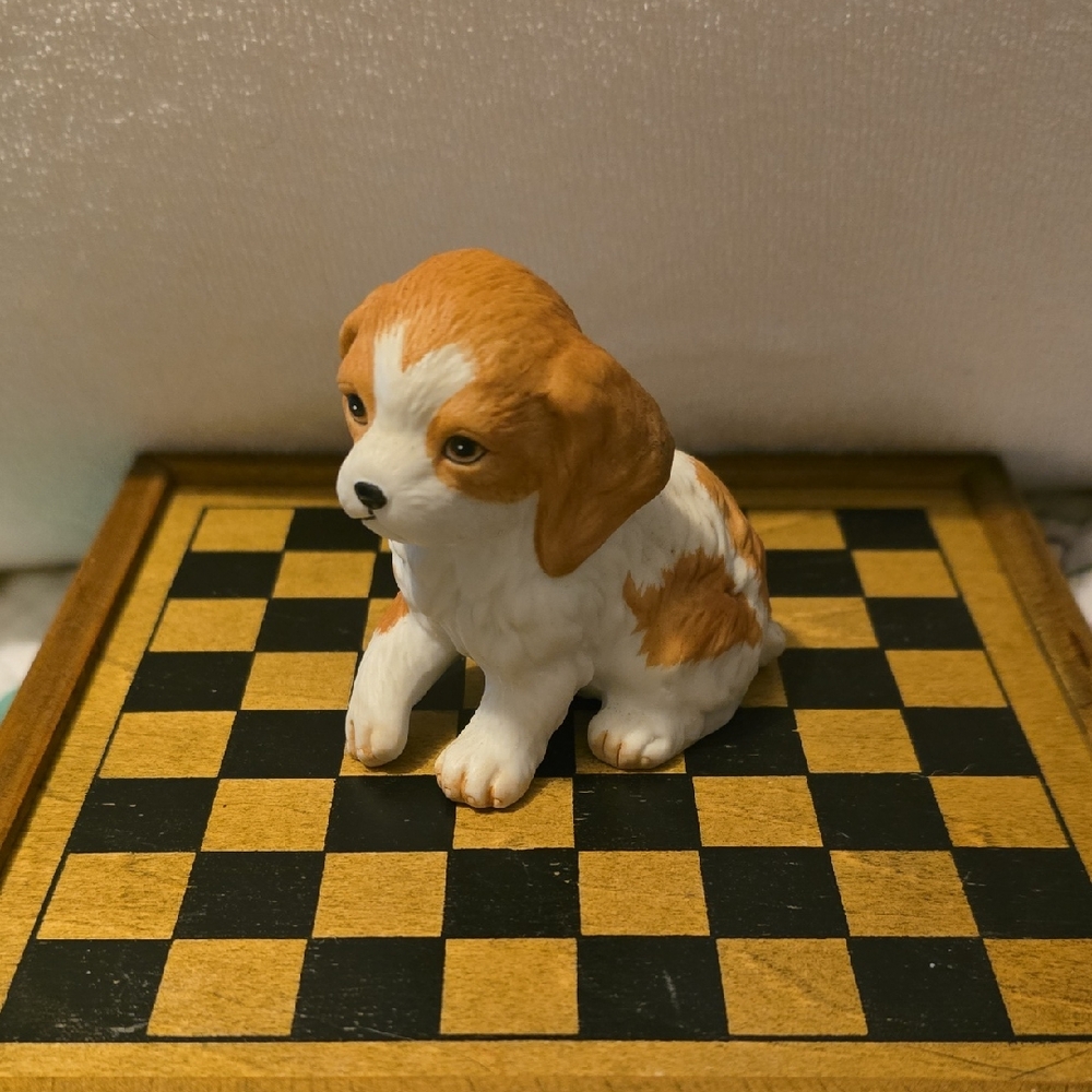Vintage HOMCO Porcelain Dog Figurine #8828 Sitting Cocker Spaniel Puppy Dog